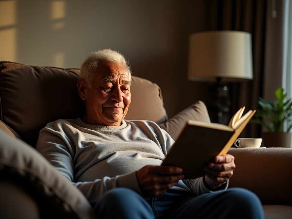 Elderly person enjoying financial security