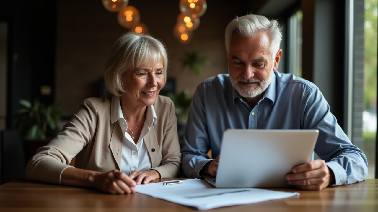 Senior couple planning their retirement finances