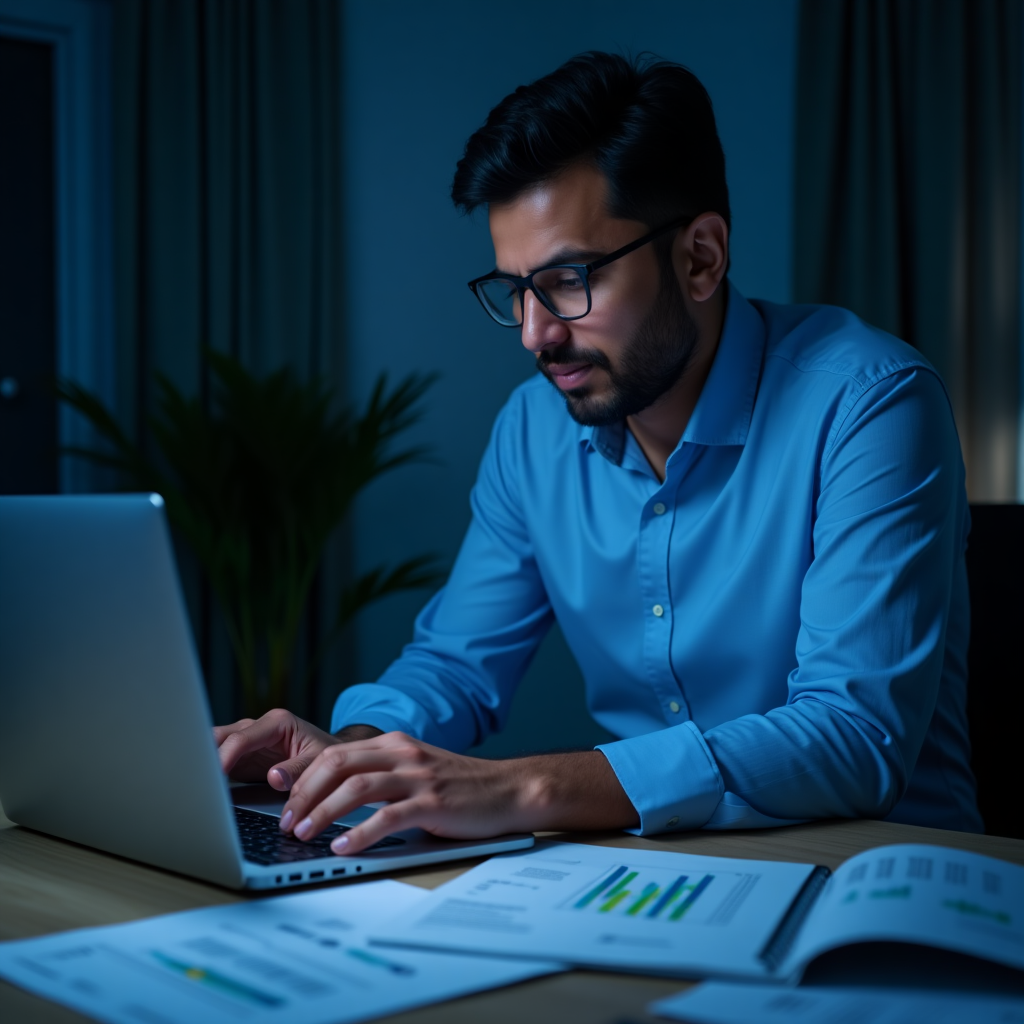 Person reviewing pension options