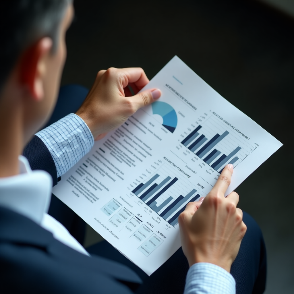 Person analyzing retirement planning documents